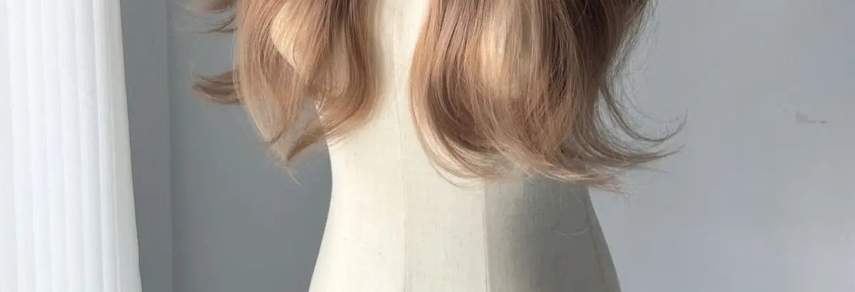 Perruque Lace Front Wig synthétique Blonde Champagne, corps Long, perruques brunes ondulées pour usage quotidien, bandeau Lolita Cosplay 가Perruque Femme