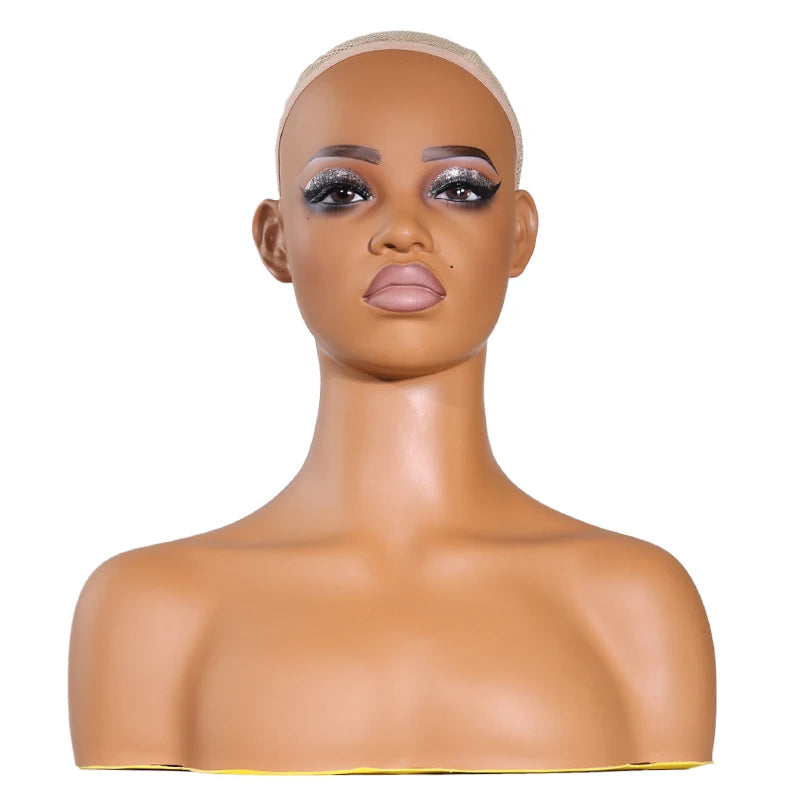Tête de Mannequin en PVC pour Exposition de Perruques, Modèle Réaliste avec Couvercle Astronomique