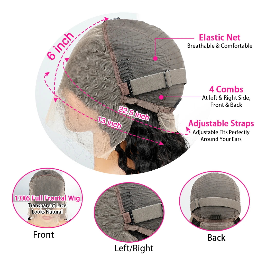 13x6 chocolat brun HD dentelle avant perruques de cheveux humains vague de corps perruque de cheveux humains 46 pouces 200 densité couleur perruques de cheveux humains pour les femmes