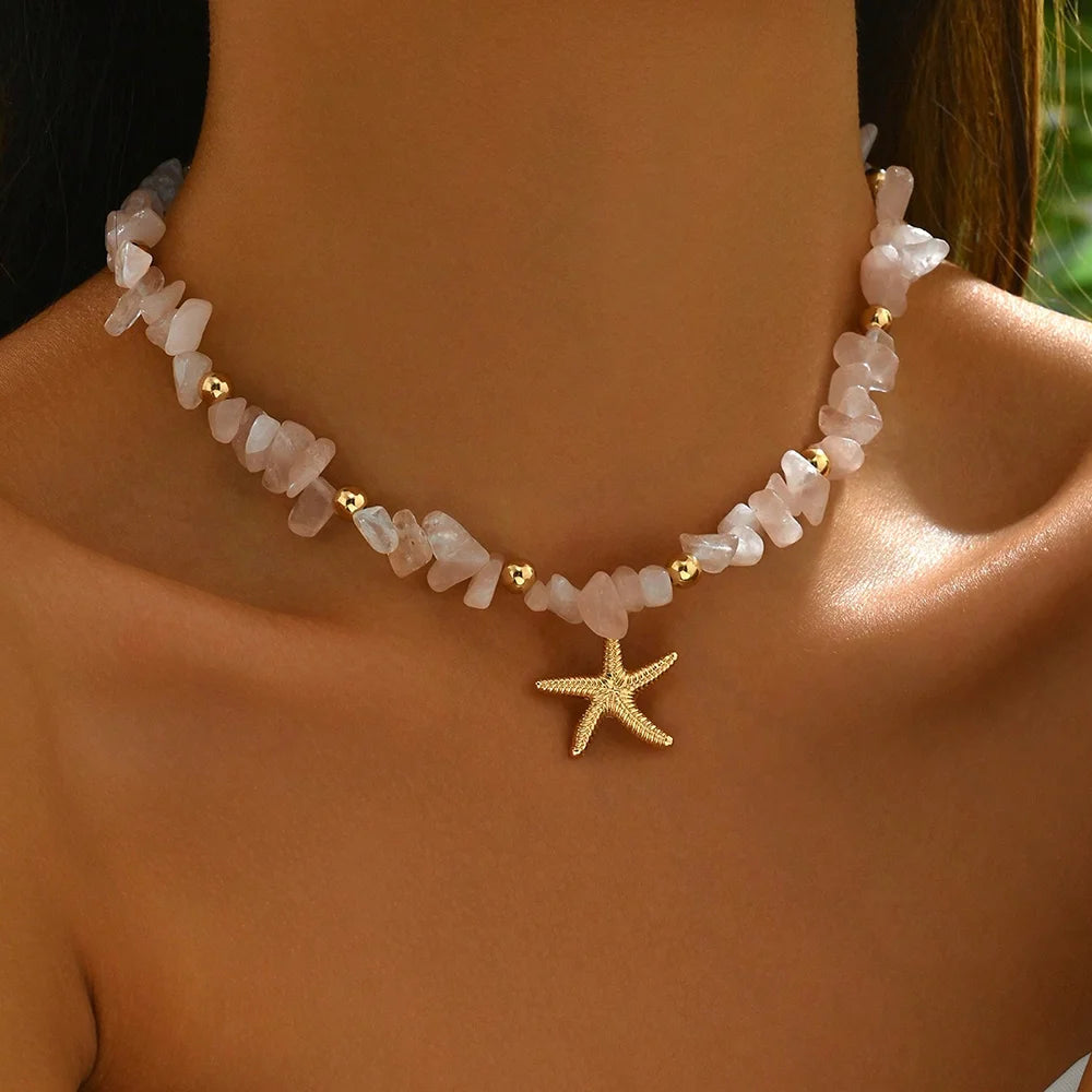 Collier de perles de coquillage naturel à la mode, pendentif en coquillage, bijoux inspirés de l'océan, ras du cou, adapté aux femmes, fête de vacances quotidienne