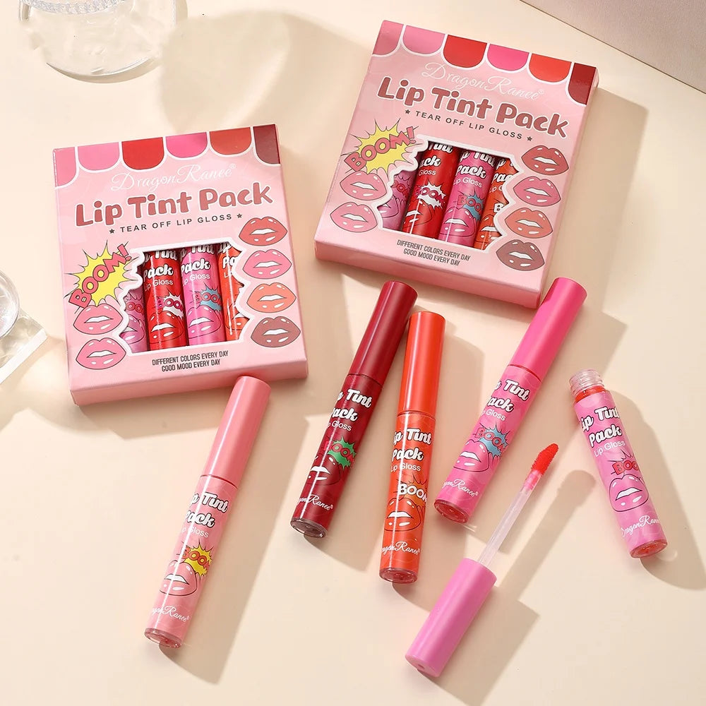 Déchirure pull Lip Gloss Lipstick hydratant et hydratant Lip nectar Lipstick Membrane déchirure pull Lip Gloss Lipstick imperméable à l'eau sans décoloration sans décoloration