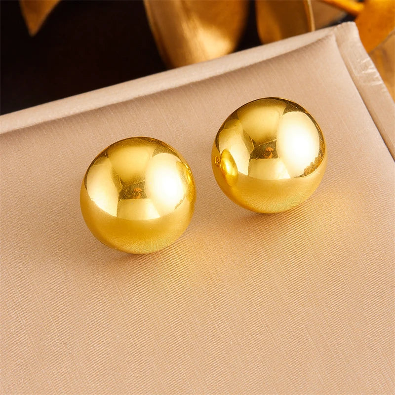 DIEYURO 316L acier inoxydable amour perle ronde carré en forme d'éventail conception irrégulière boucles d'oreilles femmes nouvelle tendance oreille bijoux cadeau fête