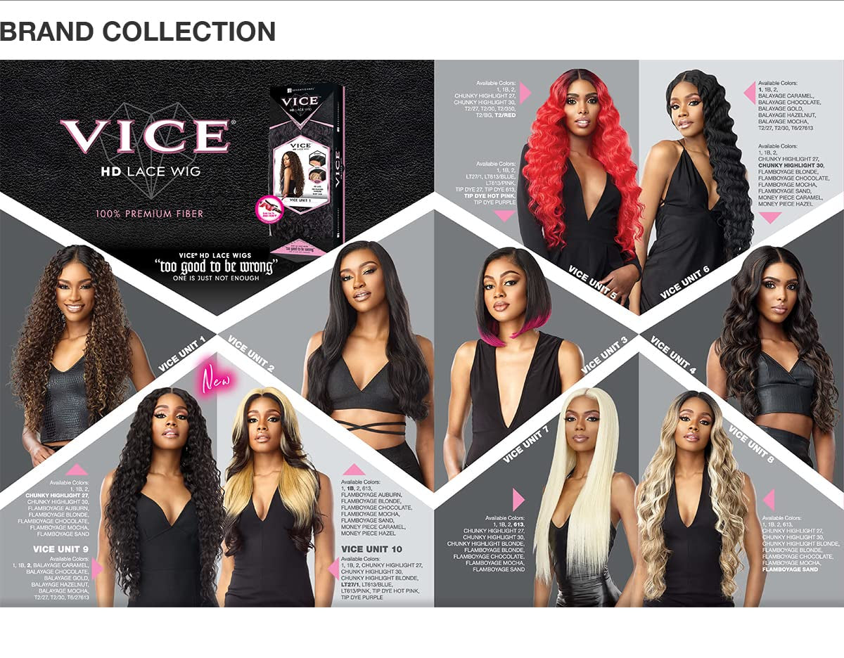 Vice Lace Front Wigs - Unit 10 5 Inch Deep Part Synthetic Preplucked Hairline (LT613/BLUE)