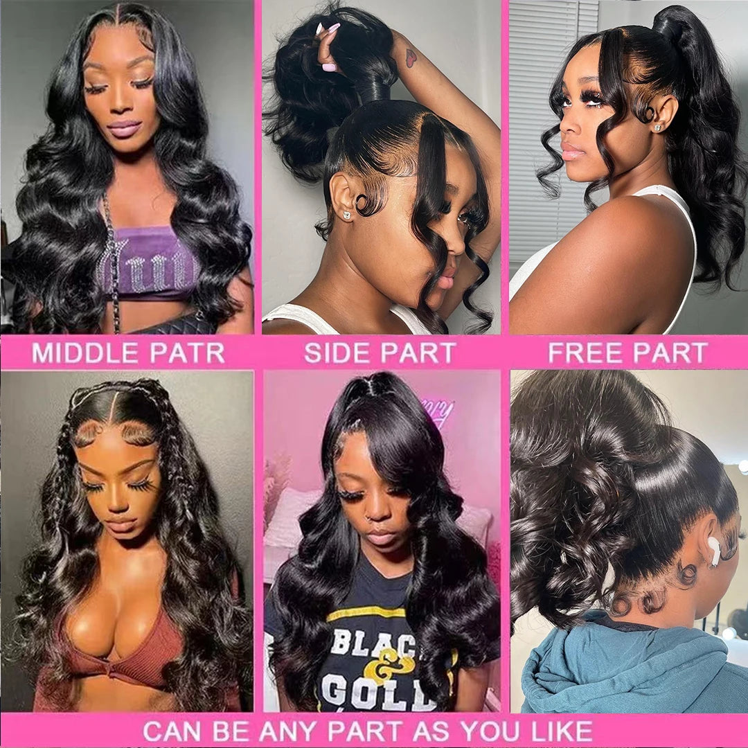 250 Density Invisi Drawstring Snug Fit 360 HD Full Lace Frontal Wigs 30 Inch Body Wave Lace Front Human Hair Wig Glueless Wig