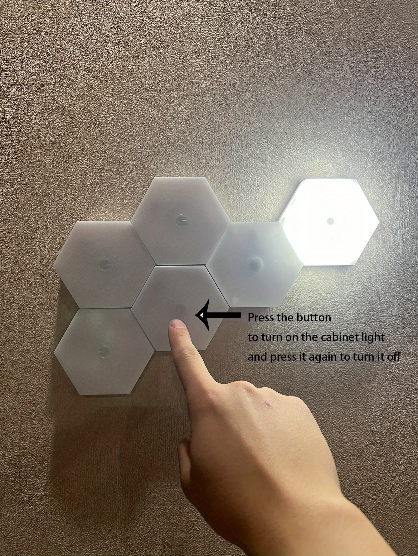 Hexagon LED Wall Lamp - Touch-Controlled, Dimmable, Remote & Battery-Powered, Space-Themed Decor