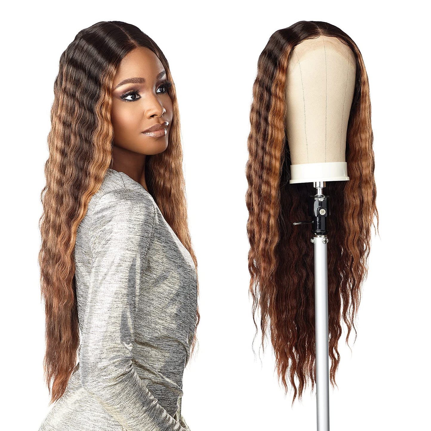 Butta Lace Wigs - Unit 17 Extra Wide 5 Inch Deep Parting Synthetic Preplucked Hairline Glueless Lacefront (613 BLONDE)