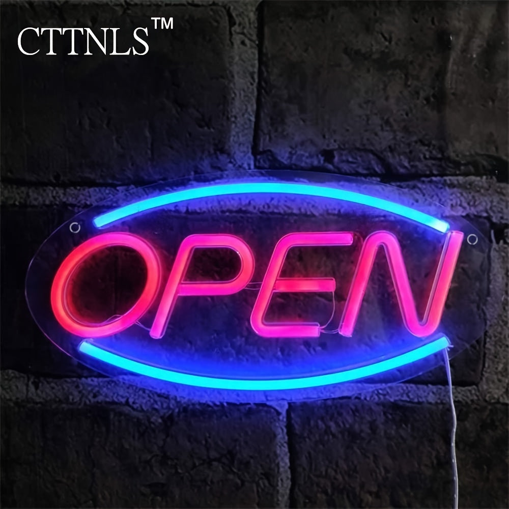 CTTNSL "OPEN" LED Neon Sign - Energy-Efficient, Touch-Controlled Wall Art with USB Power, 13.78x5.9in Acrylic & LED, 5V USB Interface Electronic lamp Ideal for Bars, Cafes, Hotels & Outdoor Decor