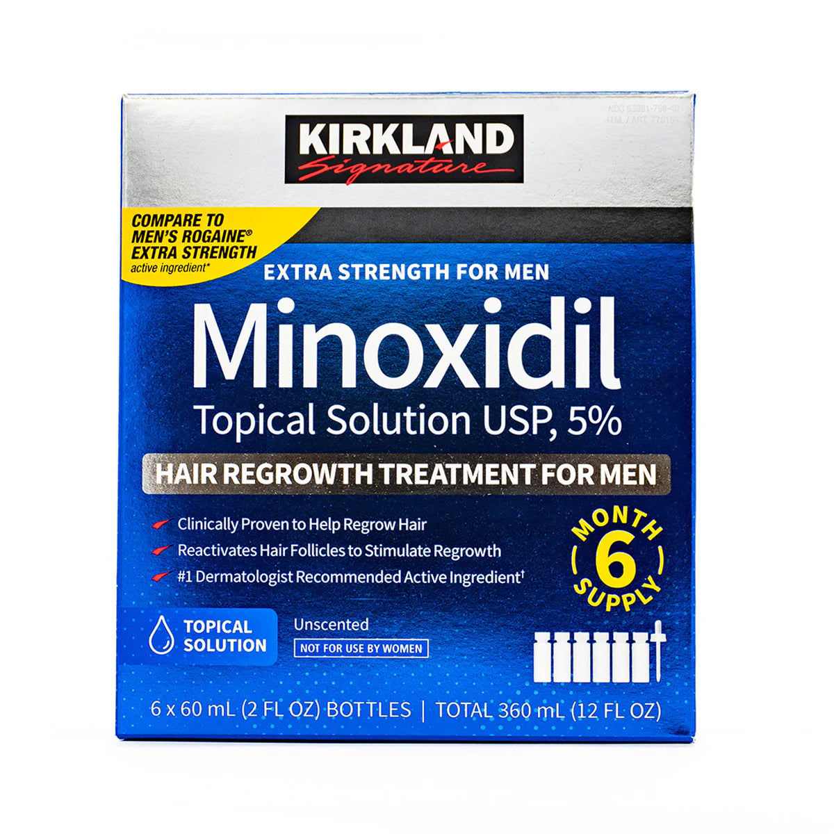 Minoxidil  5% Hair Regrowth Treatment Solución Tópica Tratamiento Para 6 Meses De Suministro