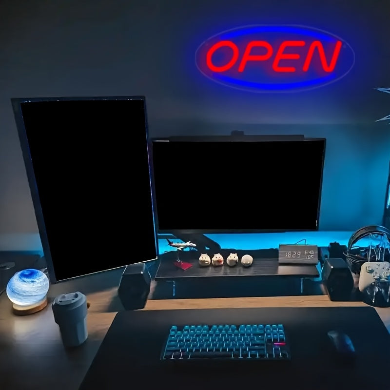 CTTNSL "OPEN" LED Neon Sign - Energy-Efficient, Touch-Controlled Wall Art with USB Power, 13.78x5.9in Acrylic & LED, 5V USB Interface Electronic lamp Ideal for Bars, Cafes, Hotels & Outdoor Decor