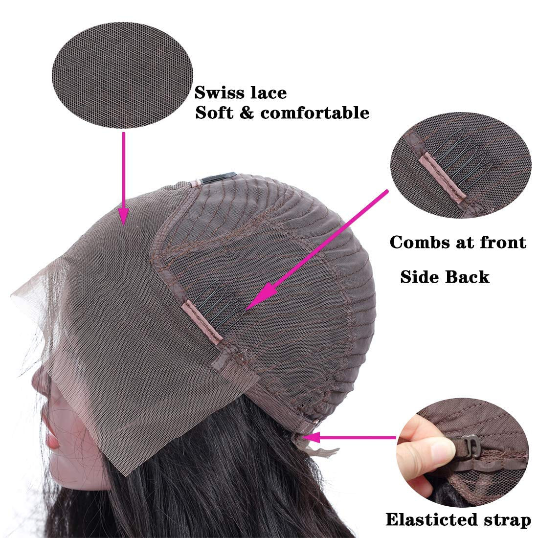 Water Wave Lace Front Wigs Human Hair 13X4 HD Lace Front Wigs Glueless Brazilian Virgin Human Hair Wigs Pre Plucked with Baby Hair 180% Density Wet and Wavy Curly Wigs for Women Natural Black 26 Inch