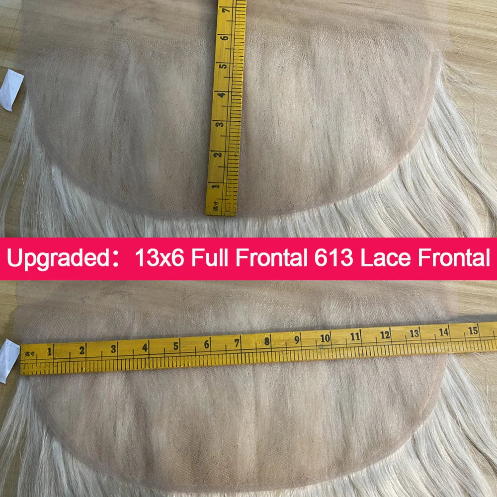 Honey Blonde 613 Lace Frontal Only 13X6 Straight Lace Frontal - Pre Plucked with Baby Hair 150% Density Brzilian Remy Human Hair