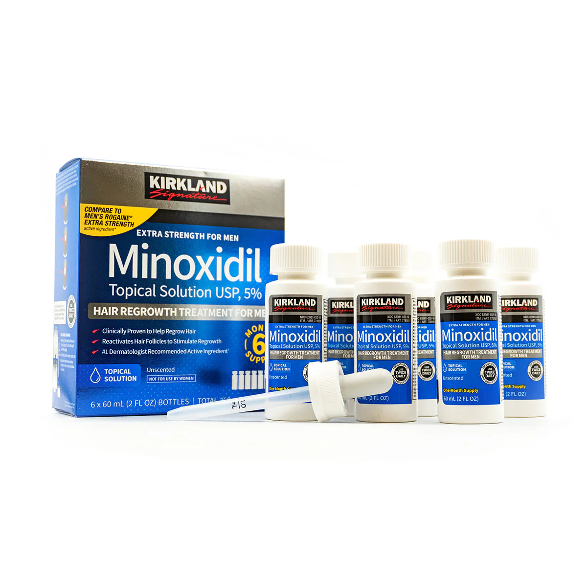 Minoxidil  5% Hair Regrowth Treatment Solución Tópica Tratamiento Para 6 Meses De Suministro