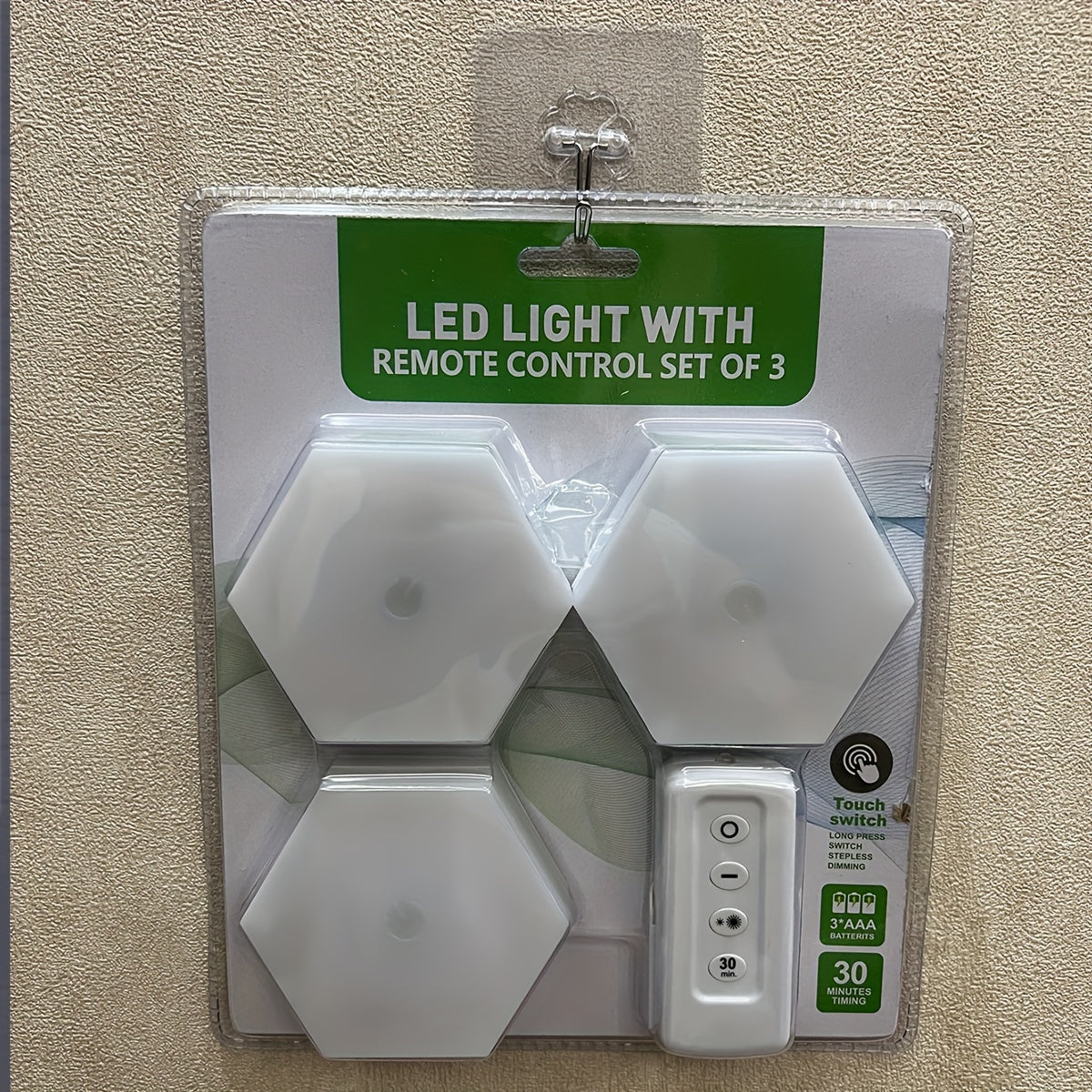 Hexagon LED Wall Lamp - Touch-Controlled, Dimmable, Remote & Battery-Powered, Space-Themed Decor