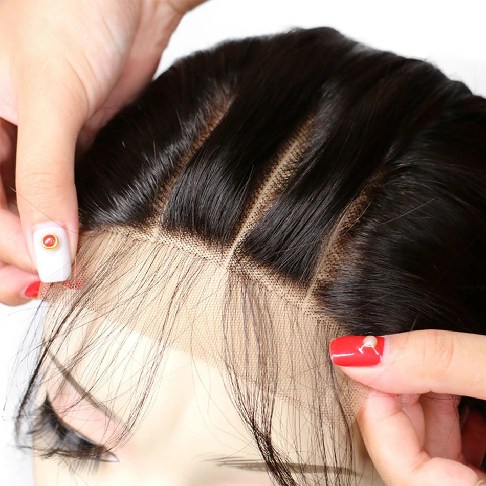 Wear matchs Go-Perruque Bob Brésilienne Naturelle, Cheveux Courts Lisses, Sans Colle, HD, Lace Front Transparente, 180%