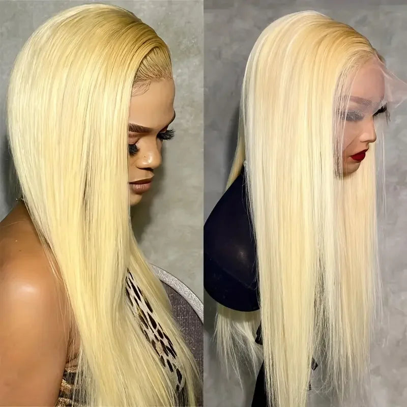Perruque Lace Frontal Wig brésilienne naturelle, cheveux lisses, blond 613 Hd, densité 220, 13x6, 13x4, couleur, pour femmes