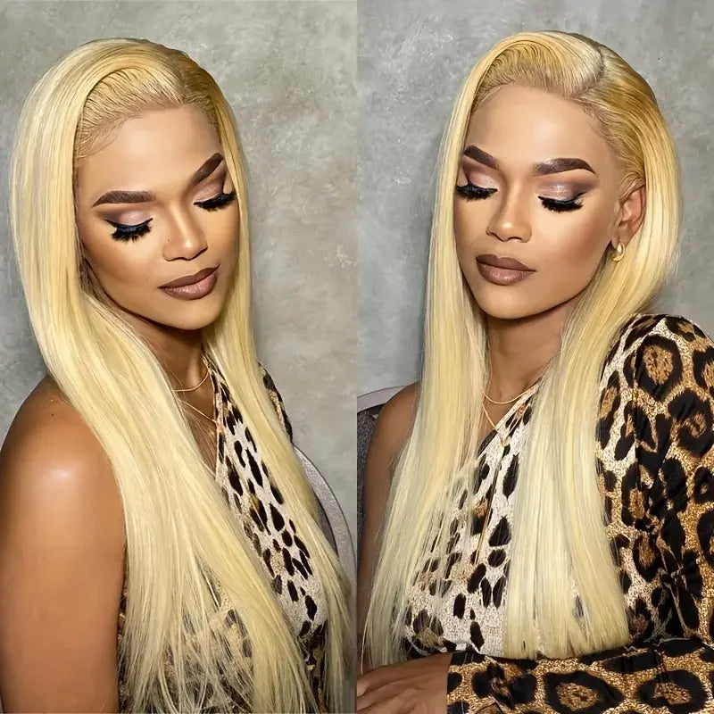 Perruque Lace Frontal Wig brésilienne naturelle, cheveux lisses, blond 613 Hd, densité 220, 13x6, 13x4, couleur, pour femmes