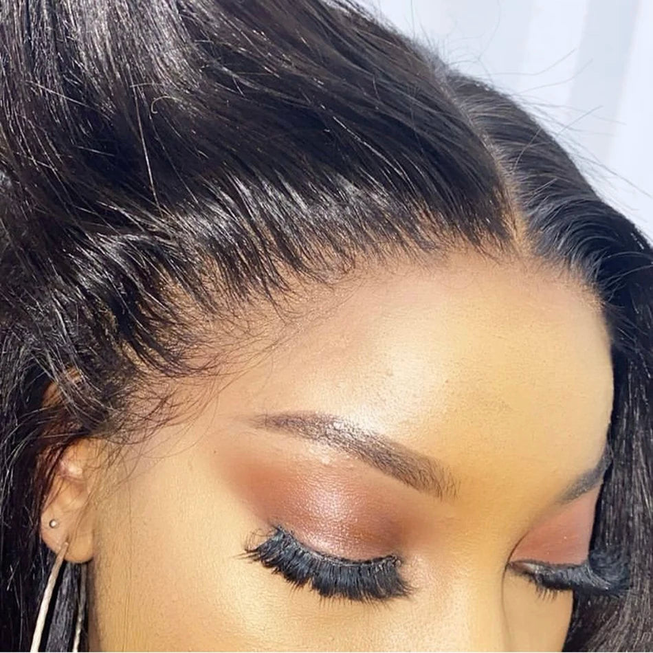 Perruque Lace Frontal wig naturelle péruvienne Remy, cheveux lisses, HD, 13x6, pre-plucked, 180%, pour femmes