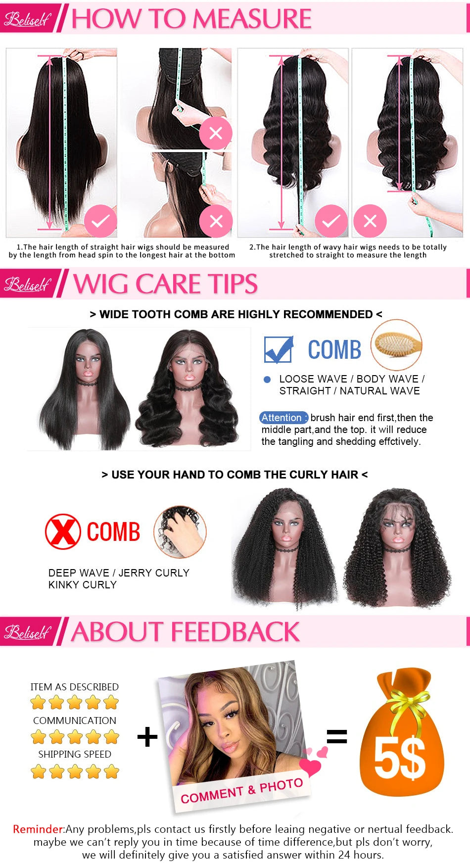 Perruque Lace Front Wig naturelle lisse, cheveux humains, Transparent HD, 13x4, 13x6, pre-plucked, 5x5, HD, Lace Closure, Beliself