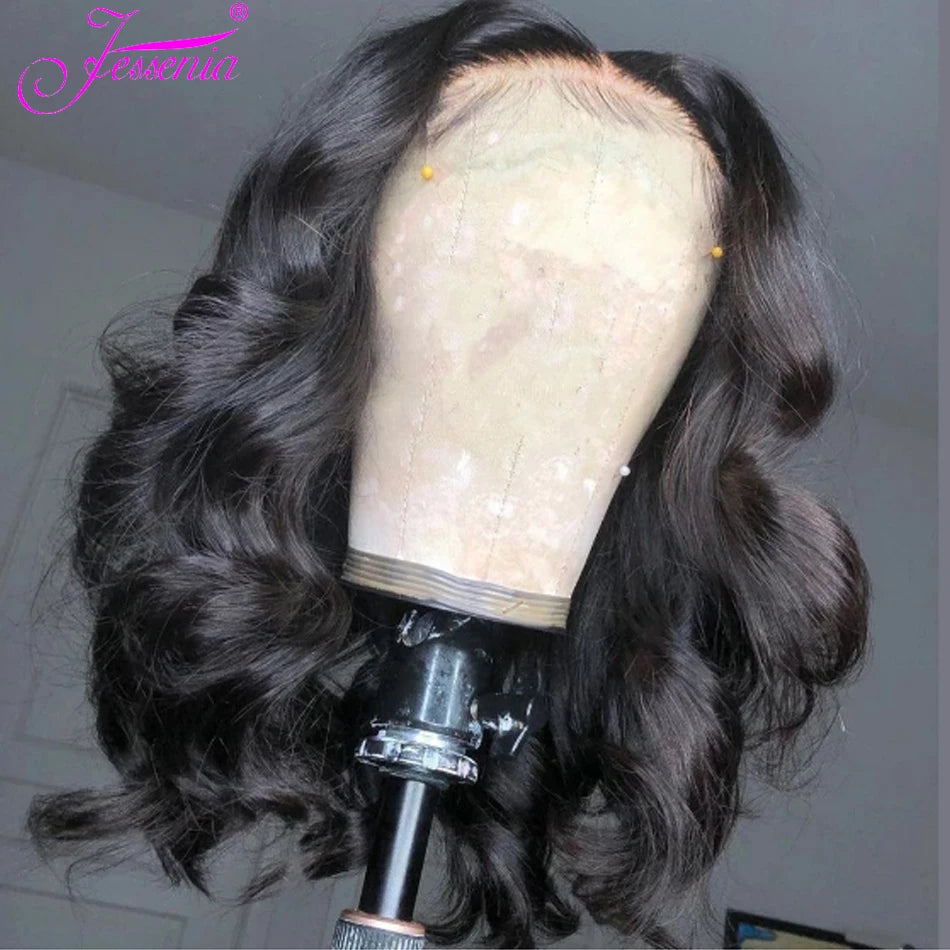 Perruque Bob Body Wave sans colle péruvienne dentelle frontale prête à porter Perruques de Cheveux humains NaturalColor Perruques Cheveux Humain Wear And Go