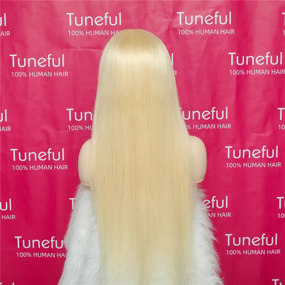 13x6 HD Transparent 613 Blonde dentelle frontale perruques de cheveux humains brésilien droite dentelle avant perruques de cheveux humains peuvent être teintes n'importe quelle couleur