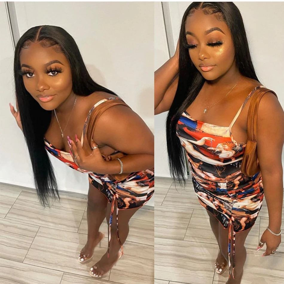 Perruque Lace Frontal wig naturelle péruvienne Remy, cheveux lisses, HD, 13x6, pre-plucked, 180%, pour femmes