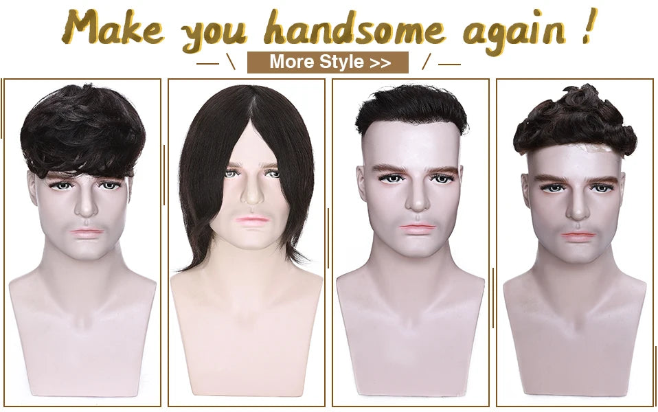 S-noilite américain Buzz coupe 11g hommes toupet cheveux perruque cheveux naturels humains mâle système de remplacement PU postiche Extensions invisibles