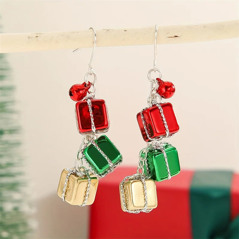 Boucles d'oreilles pendantes en Imitation de perles pour femmes, élégantes, flocon de neige, cloche délicate, boîte-cadeau, boule de fourrure, clou pour filles, accessoire de bijoux de fête