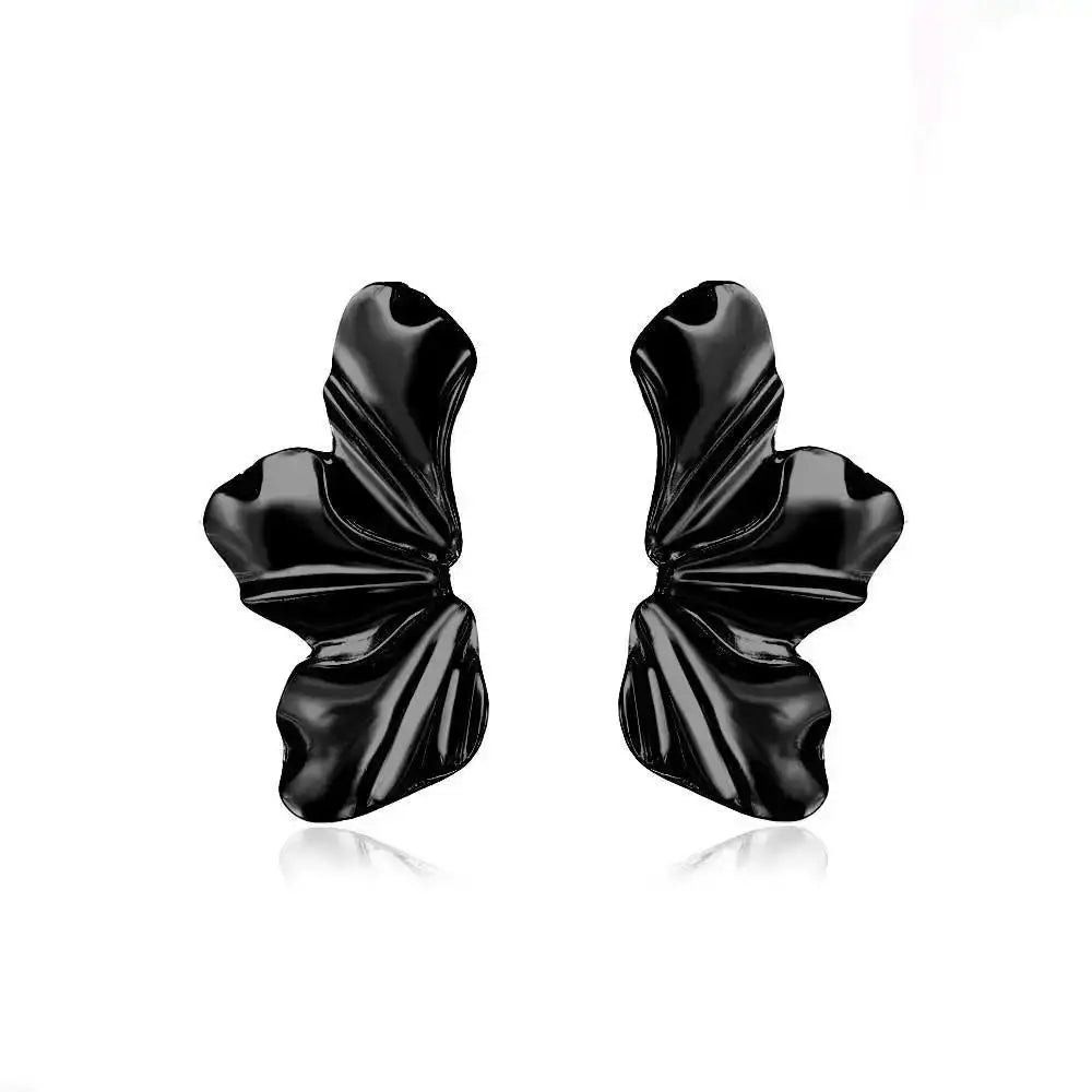 Boucles d'Oreilles Exagérées en Or pour Femme, Bijoux en Métal, Grand Cuir oral elu, Tendance, Nouvelle Collection 2024