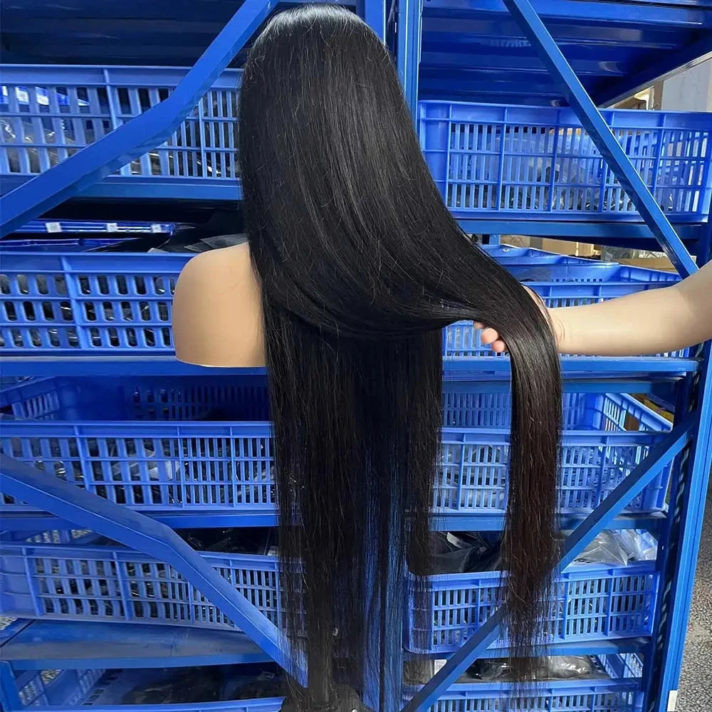 40 pouces os droit 13x6 HD Transparent dentelle frontale perruques de cheveux humains 250% brésilien 360 13x4 pleine dentelle avant perruques pour les femmes