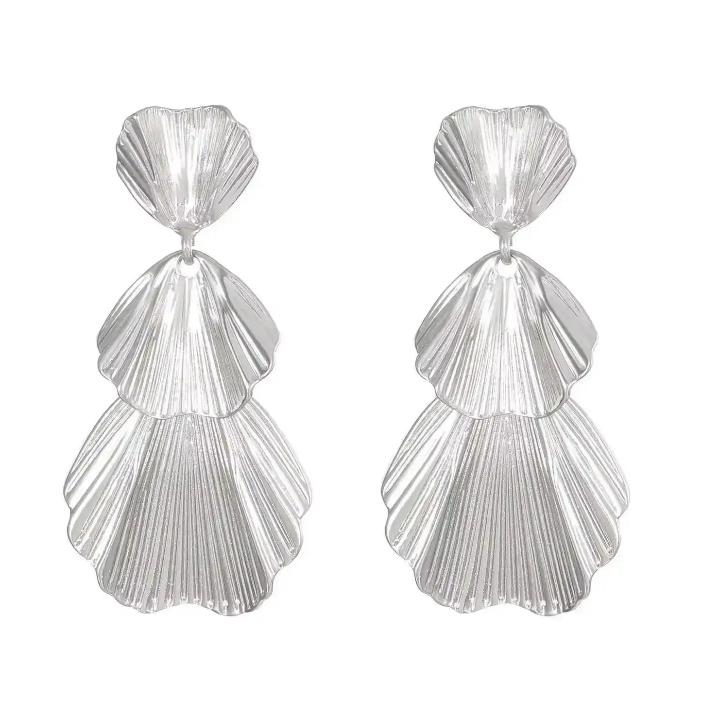 Boucles d'Oreilles Exagérées en Or pour Femme, Bijoux en Métal, Grand Cuir oral elu, Tendance, Nouvelle Collection 2024