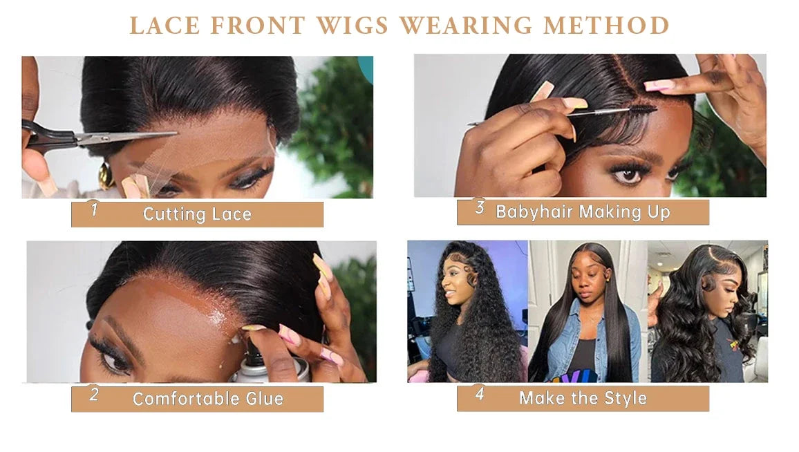 Perruque Lace Frontal Wig naturelle bouclée, cheveux humains, Deep Wave, Transparent HD, 5x5, sans colle, pre-plucked, 13x6, eau, 30 40 pouces