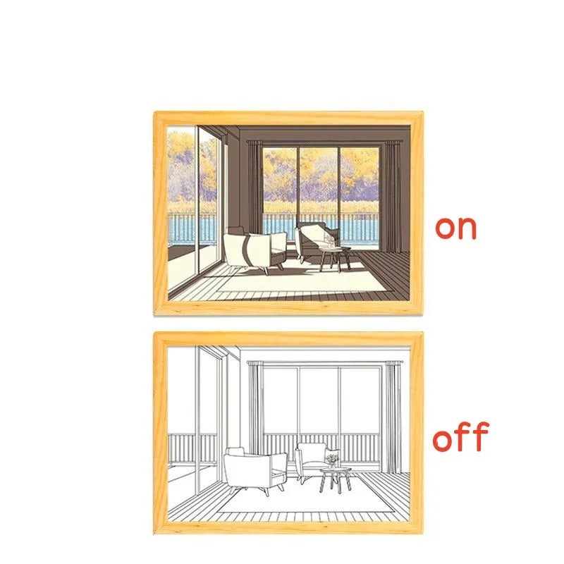 Photo applique murale peinture créative lumière USB Plug-In atmosphère romantique lampe lumière du soleil fenêtre cadre Photo art travail lumière