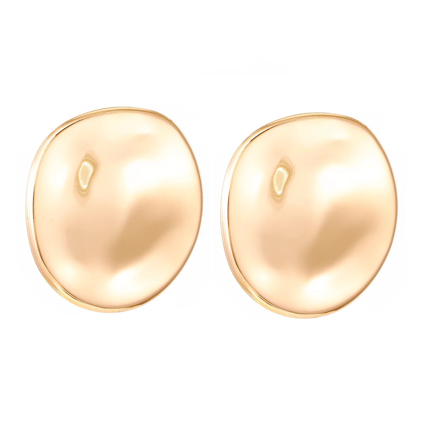 Boucles d'oreilles ovales en forme de cœur en or exagéré pour femme, boucle d'oreille en métal, bijoux géométriques déformés irréguliers, tendance 2025