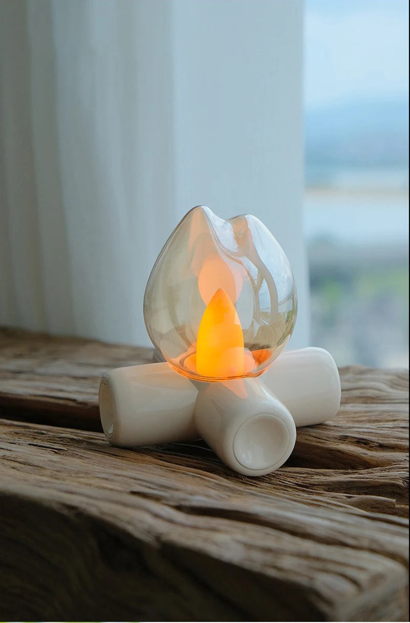 LED flamme feu ampoule lampe de Table de chevet effet cheminée éclairage d'ambiance pour chambre décor à la maison hôtel Bar fête veilleuses