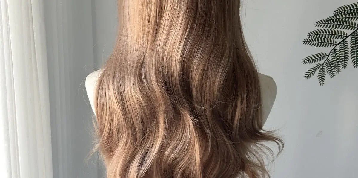Perruque Lace Front Wig synthétique Blonde Champagne, corps Long, perruques brunes ondulées pour usage quotidien, bandeau Lolita Cosplay 가Perruque Femme