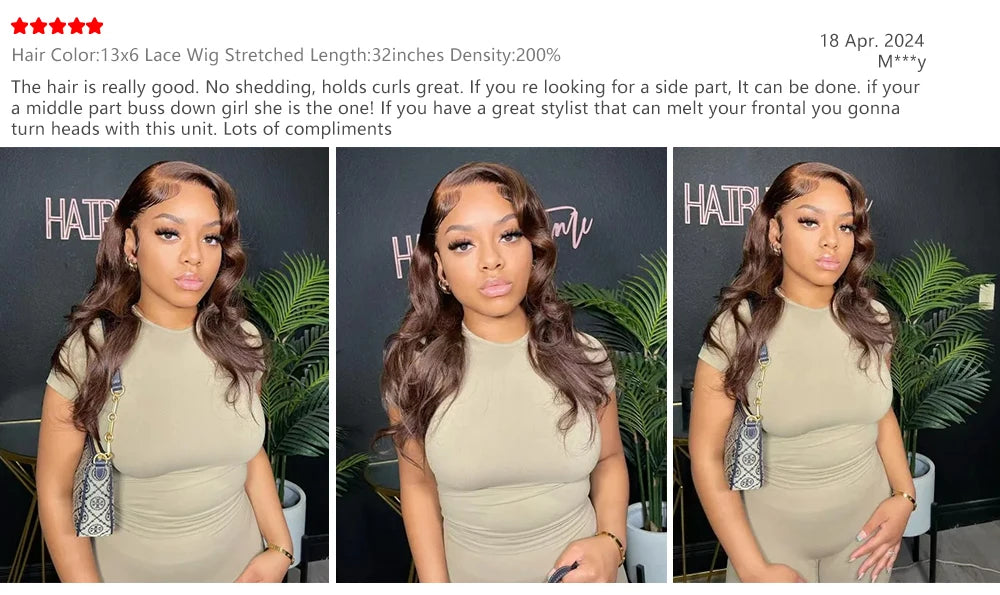 13x6 chocolat brun HD dentelle avant perruques de cheveux humains vague de corps perruque de cheveux humains 46 pouces 200 densité couleur perruques de cheveux humains pour les femmes