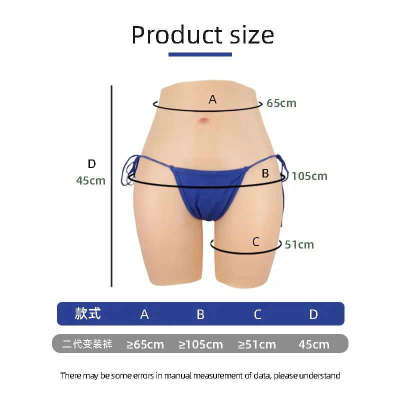 YUERUGOU Culotte vaginale réaliste en silicone pour transexuelle, pantalon de chatte Crossdresser, sexe Éltransgenre, faux sous-vêtements, élévateur de hanche, mise à niveau