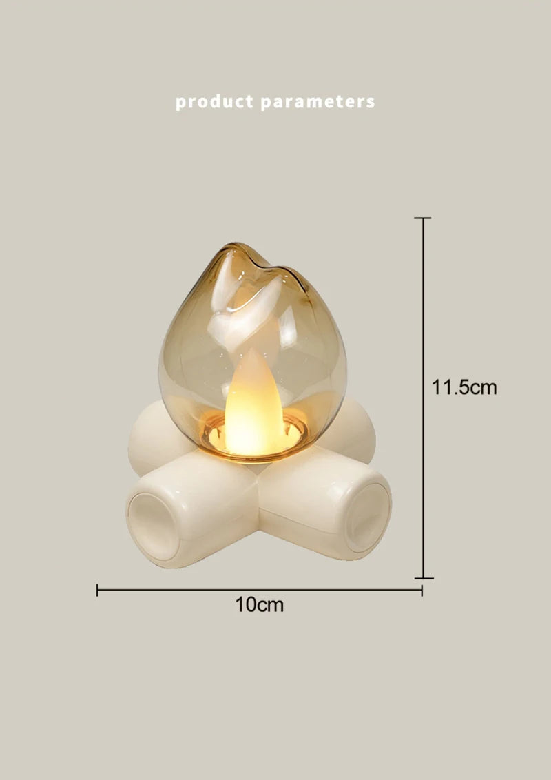 LED flamme feu ampoule lampe de Table de chevet effet cheminée éclairage d'ambiance pour chambre décor à la maison hôtel Bar fête veilleuses
