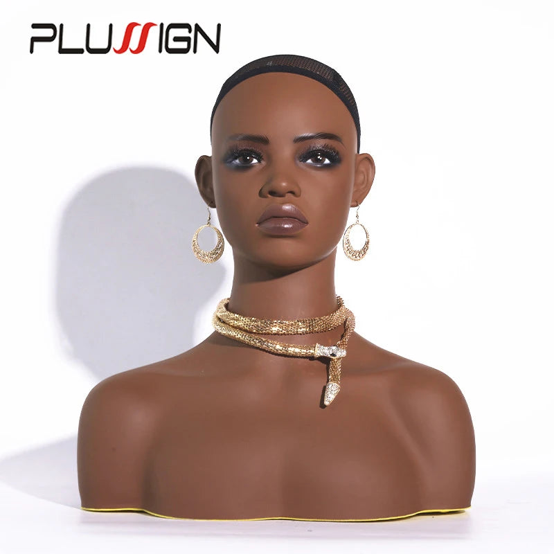 Tête de Mannequin en PVC pour Exposition de Perruques, Modèle Réaliste avec Couvercle Astronomique