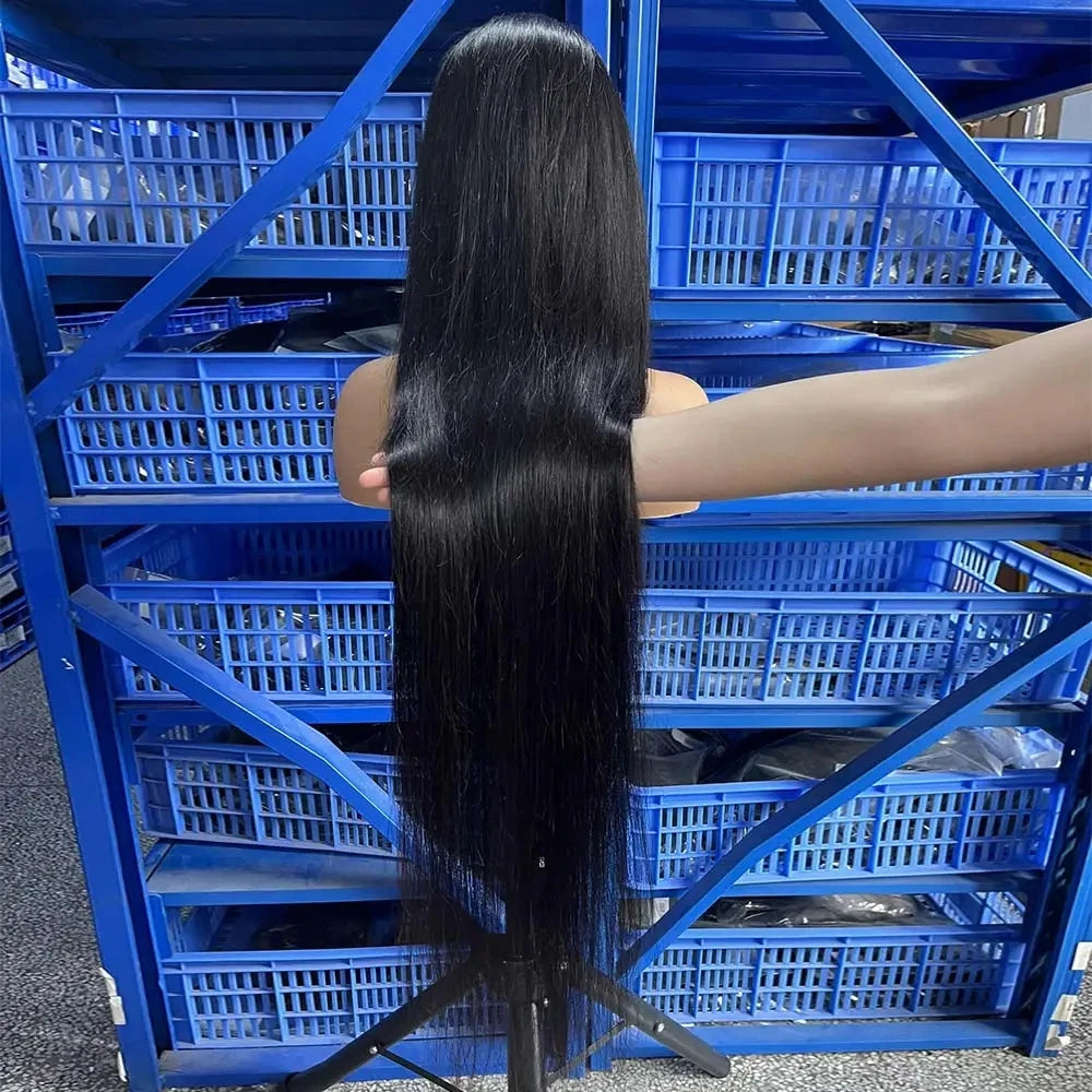 40 pouces os droit 13x6 HD Transparent dentelle frontale perruques de cheveux humains 250% brésilien 360 13x4 pleine dentelle avant perruques pour les femmes