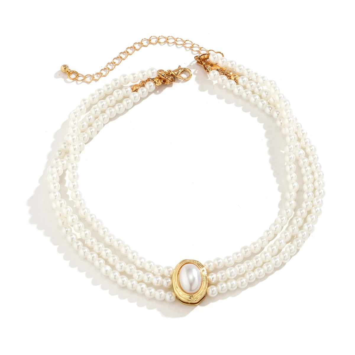 Collier ras du cou court multicouche Vintage pour femmes, Imitation de perles, tendance, élégant, gothique, strass, chaîne de clavicule, accessoires de mariage