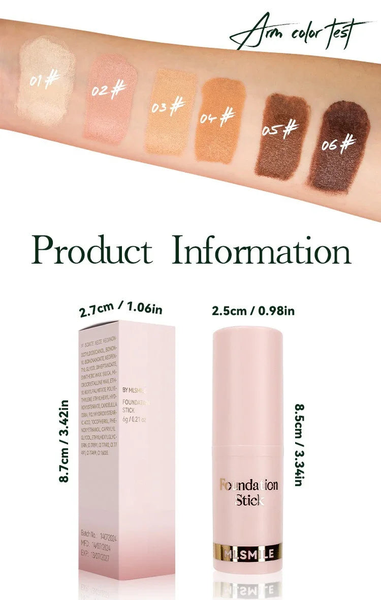 Fond de teint en bâton pour le visage, couverture complète, peau foncée, maquillage durable, contrôle de l'huile, correcteur, crème de Base, primaire naturel mat