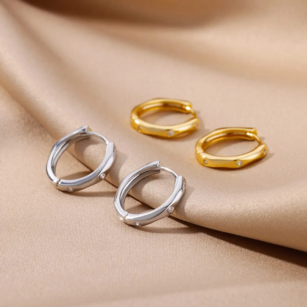 Boucles d'oreilles rondes élégantes pour femmes et filles, créoles de luxe en acier inoxydable, Vintage, fiançailles, mariage, bijoux esthétiques