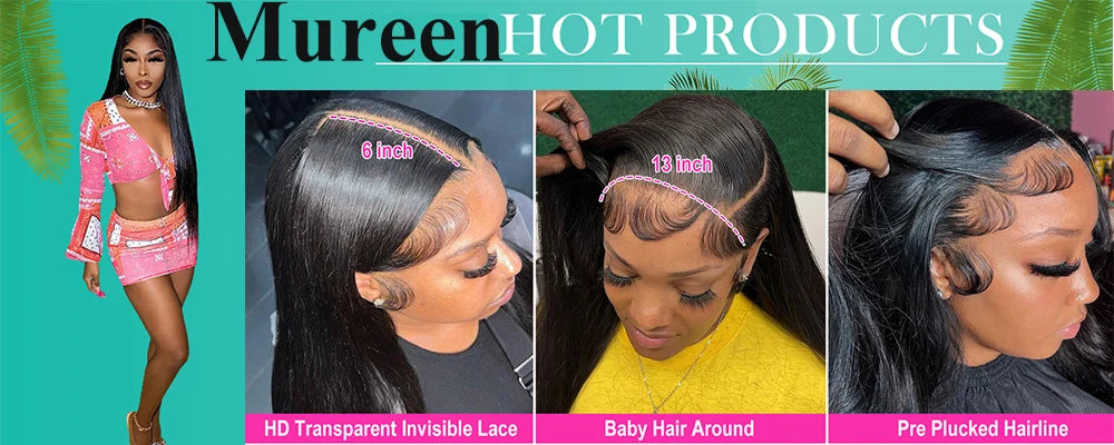 250% densité cheveux raides 13x6 HD dentelle frontale perruque cheveux humains 13x4 pleine dentelle avant perruque pour les femmes perruques de cheveux humains