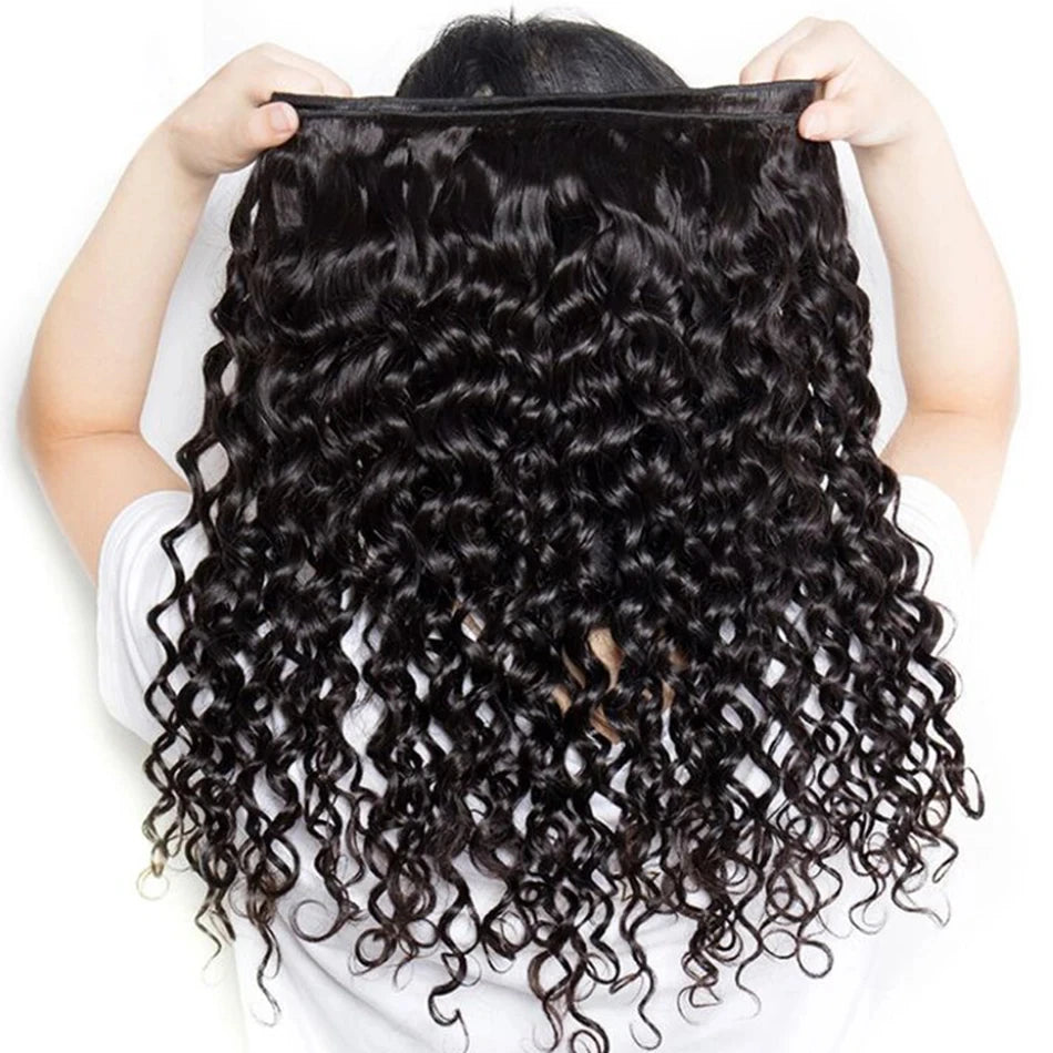 100% non transformés malaisien Remy Extensions de tissage de cheveux humains paquets de cheveux humides et ondulés cheveux humain 12A vague d'eau paquet offres