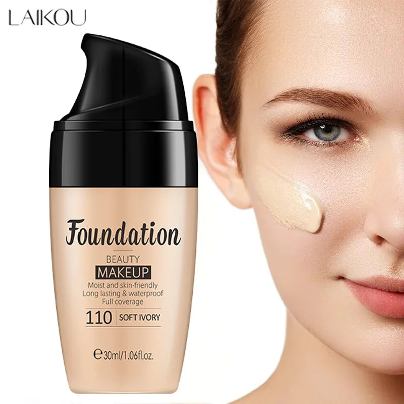 LAIKOU fond de teint liquide hydratant longue durée cosmétiques pour le visage naturel éclaircir le teint de Base du visage maquillage 30 ml