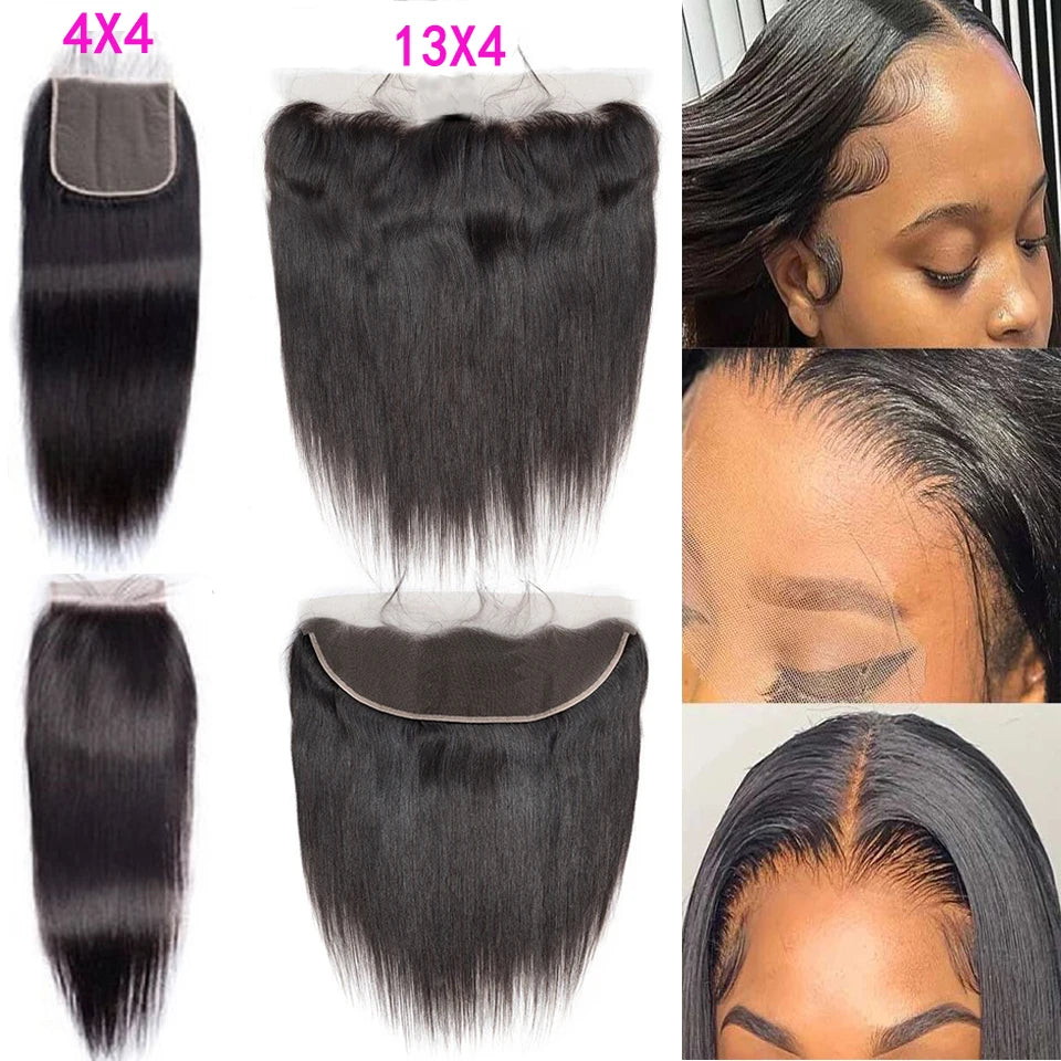 Lace Frontal 13x4 Cheveux Humains Brésiliens Solde Closure Cheveux Humain 4x4 Transparent Brésiliennes En Promotion 18 20 22 Pouce Cheveux Naturels Humains Femme En Promotion Livraison 3 Jours France