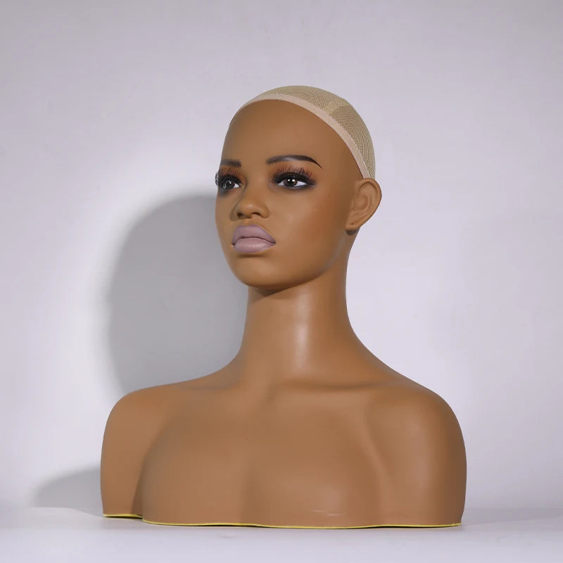 Tête de Mannequin en PVC pour Exposition de Perruques, Modèle Réaliste avec Couvercle Astronomique