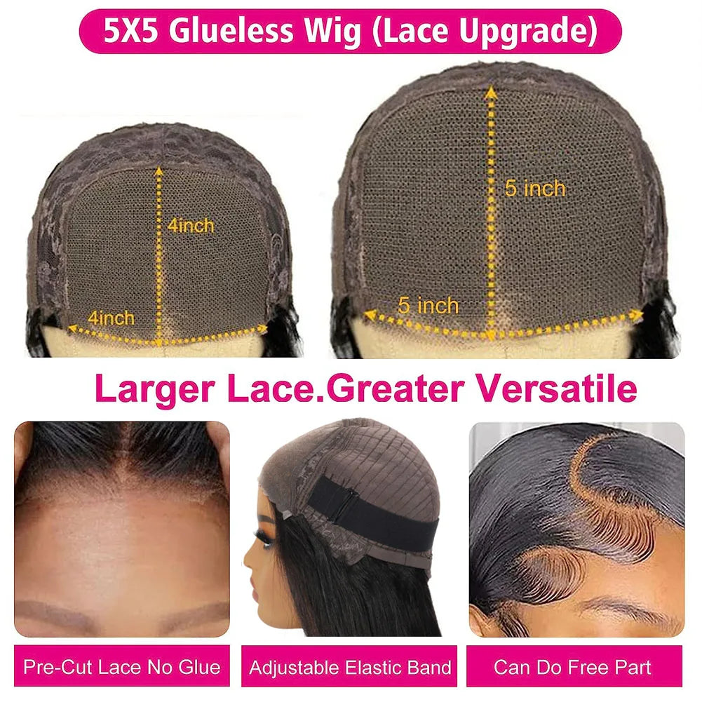 Perruque Lace Front Wig naturelle lisse, cheveux humains, Transparent HD, 13x4, 13x6, pre-plucked, 5x5, HD, Lace Closure, Beliself