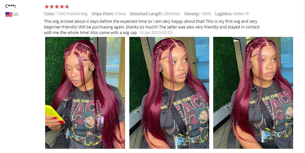 Perruque Lace Frontal Wig naturelle lisse bordeaux 99j, 40 pouces, 13x6, perruque Lace Frontal Wig HD transparente, couleur rouge, pour femmes